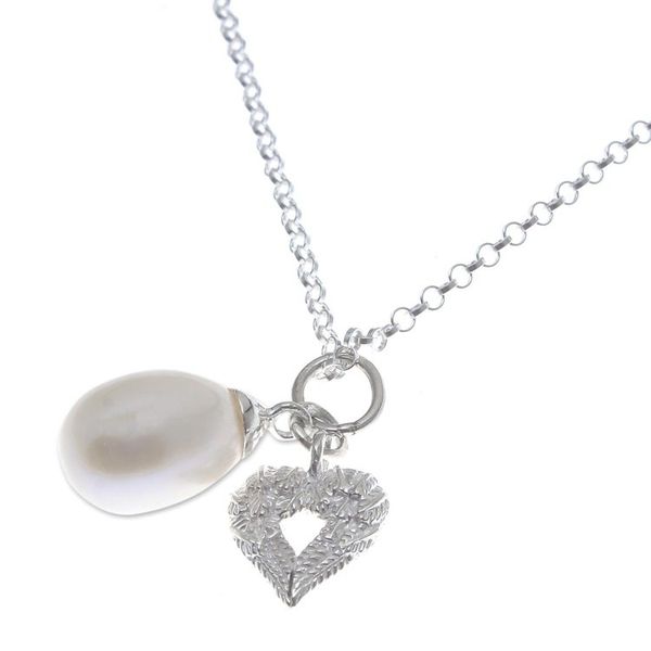 Alternate image for Heart-Shaped Cultured Pearl Pendant Necklace from Thailand Bright Heart