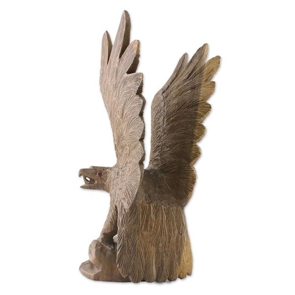 Alternate image for Right-Facing Wood Eagle Sculpture from Thailand The Eagle