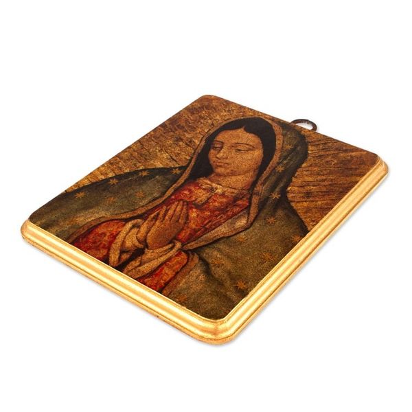 Alternate image for Handmade Traditional Our Lady of Guadalupe Decoupage Plaque Miraculous Guadalupe