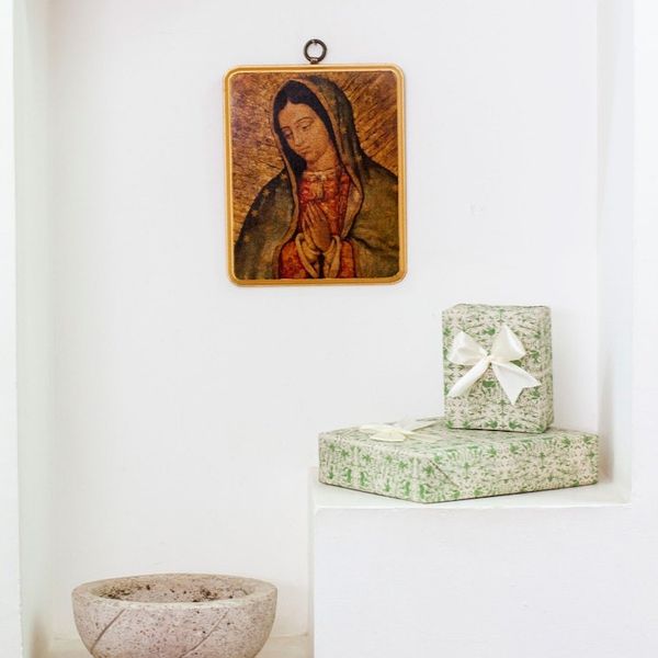 Alternate image for Handmade Traditional Our Lady of Guadalupe Decoupage Plaque Miraculous Guadalupe