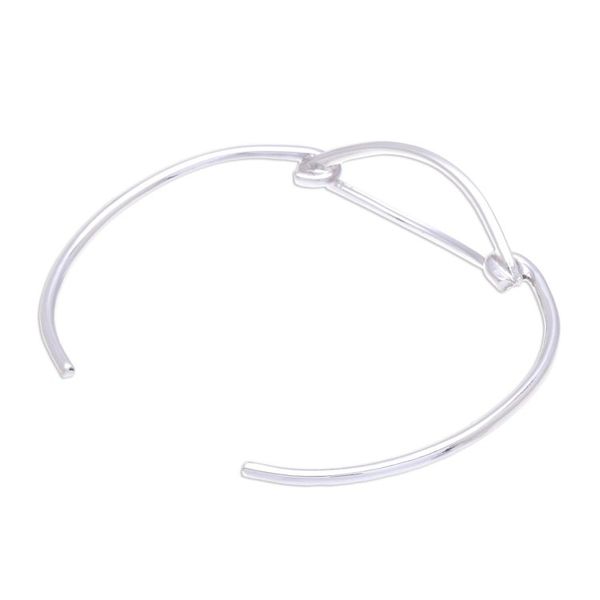 Alternate image for Modern Sterling Silver Cuff Bracelet with a Wide Pendant Wide Space
