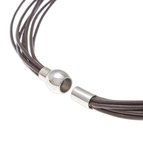 Alternate image for Cultured Pearl Pendant Necklace on Brown Cord from Thailand Luminous Pebbles in Brown