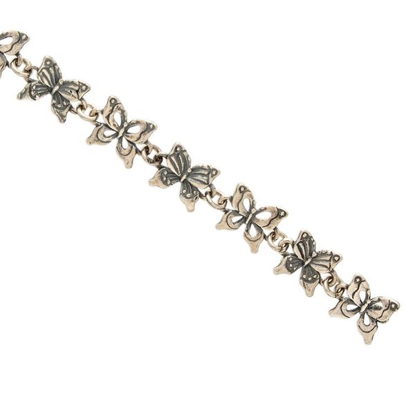 Alternate image for Natural Onyx and Sterling Silver Butterfly Link Bracelet Nocturnal Flutters