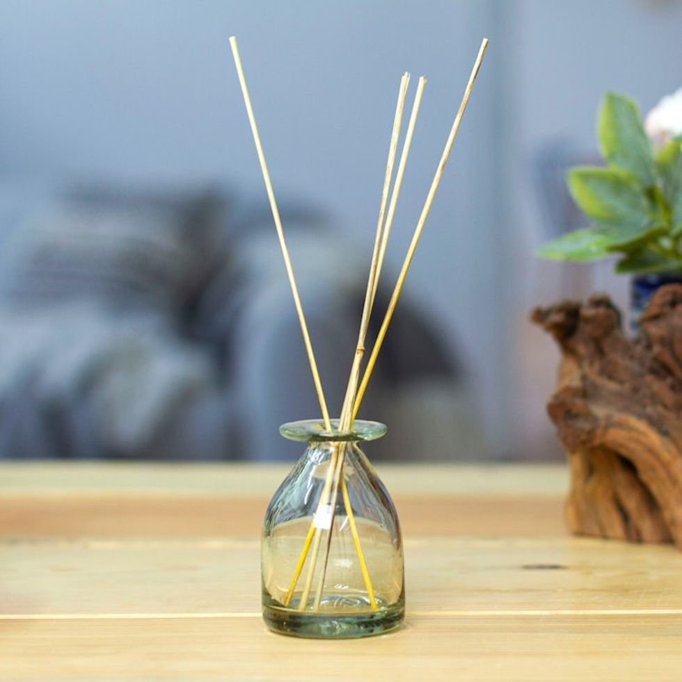Eco-Friendly Handblown Recycled Glass Incense Holder 'Soothing Vibes'