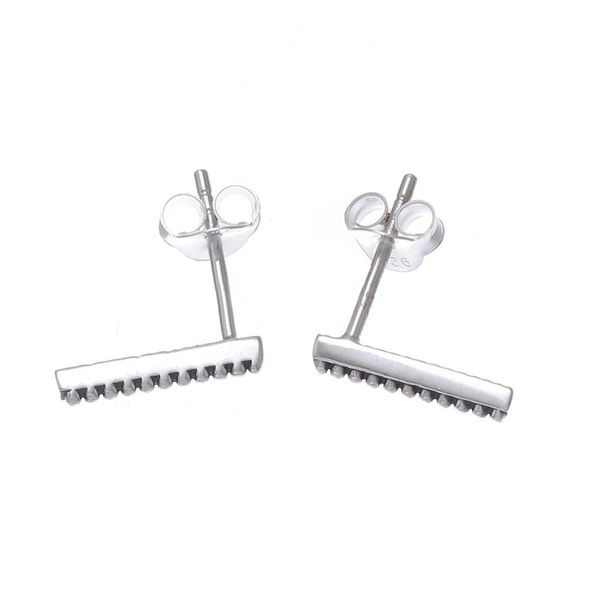 Alternate image for Dot Pattern Sterling Silver Drop Earrings from Thailand Tiny Dots