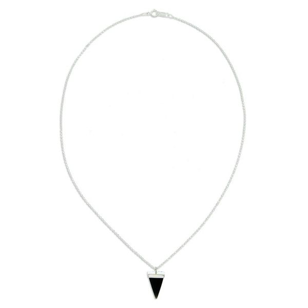 Alternate image for Taxco Silver Necklace with Triangular Pyramid Onyx Pendant Posh Pyramid