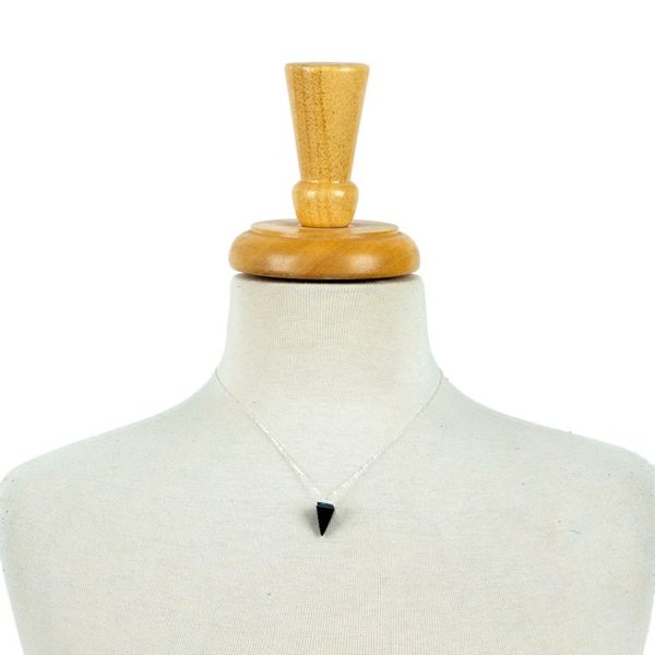 Alternate image for Taxco Silver Necklace with Triangular Pyramid Onyx Pendant Posh Pyramid