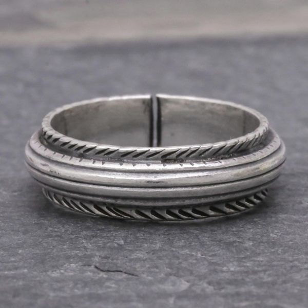 Alternate image for Unisex Sterling Silver Band Ring from Thailand Gentle Flow
