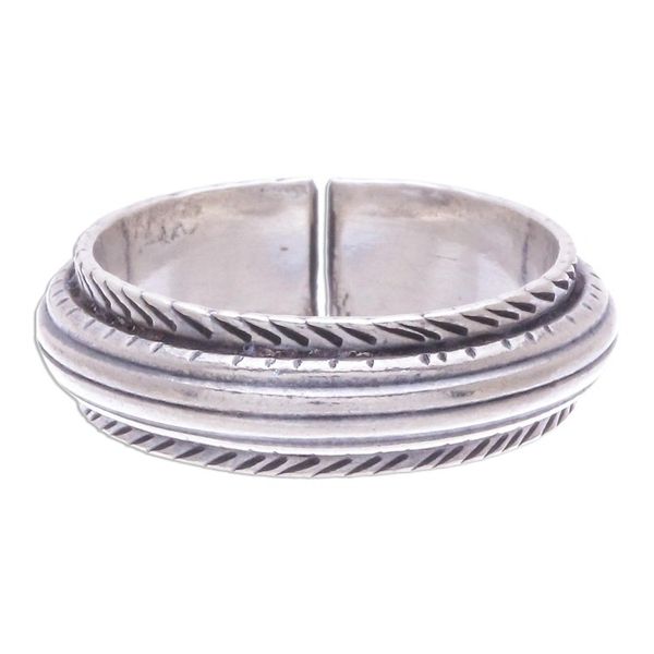 Alternate image for Unisex Sterling Silver Band Ring from Thailand Gentle Flow