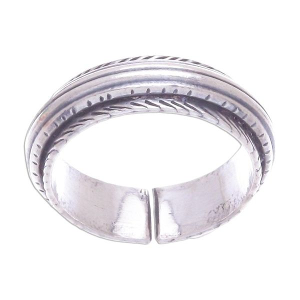 Alternate image for Unisex Sterling Silver Band Ring from Thailand Gentle Flow