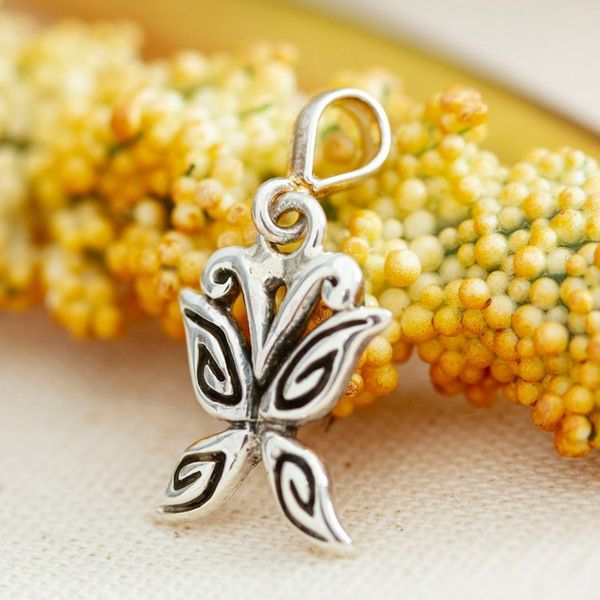 Alternate image for Butterfly-Themed Taxco Sterling Silver Pendant from Mexico Bright Butterfly