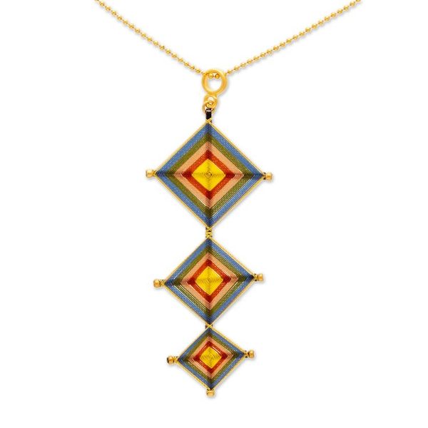Alternate image for Handwoven 18k Gold-Plated Geometric Jewelry Set from Mexico Paradisial Rain