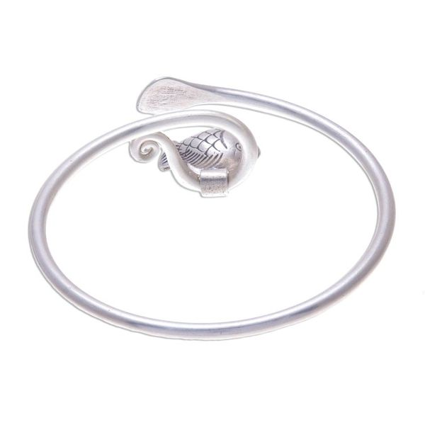 Alternate image for Handcrafted Thai Hill Tribe Silver Fish Charm Bracelet Hill Tribe Goldfish