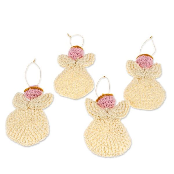 Alternate image for Set of Four Angel-Themed Crocheted Holiday Ornaments Sweetest Angels