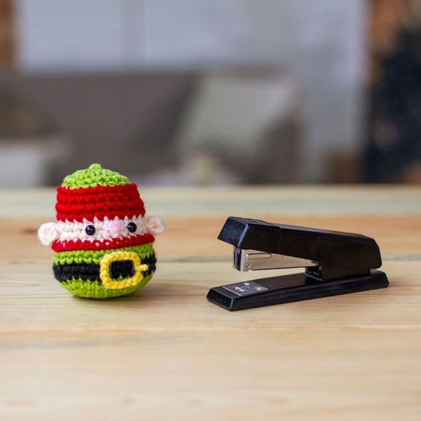 Alternate image for Whimsical Elf-Themed Crocheted Christmas Decorative Accent Cute Elf