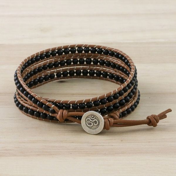 Alternate image for Onyx Beaded Wrap Bracelet from Thailand Calm Touch
