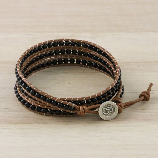 Alternate image for Onyx Beaded Wrap Bracelet from Thailand Calm Touch