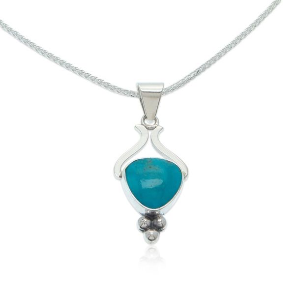 Alternate image for High-Polished Natural Turquoise Pendant Necklace from Mexico Serene Realm