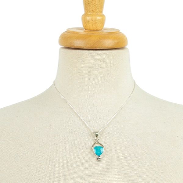 Alternate image for High-Polished Natural Turquoise Pendant Necklace from Mexico Serene Realm