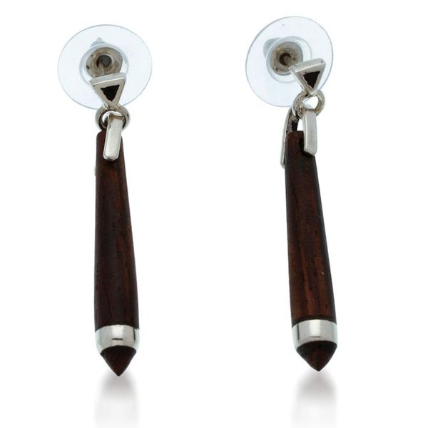 Alternate image for Artisan-Made Bocote Wood and Sterling Silver Dangle Earrings Sylvan Puissance