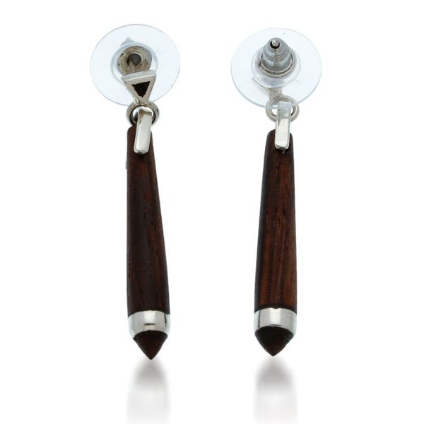 Alternate image for Artisan-Made Bocote Wood and Sterling Silver Dangle Earrings Sylvan Puissance