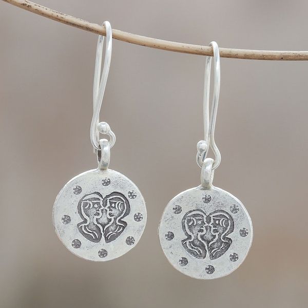 Alternate image for Karen Silver Gemini Dangle Earrings from Thailand Karen Gemini