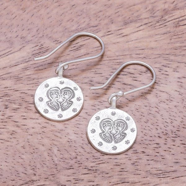 Alternate image for Karen Silver Gemini Dangle Earrings from Thailand Karen Gemini