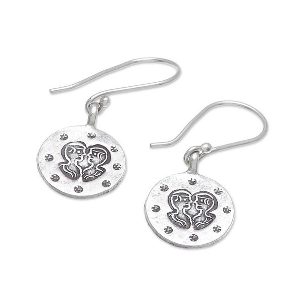 Alternate image for Karen Silver Gemini Dangle Earrings from Thailand Karen Gemini