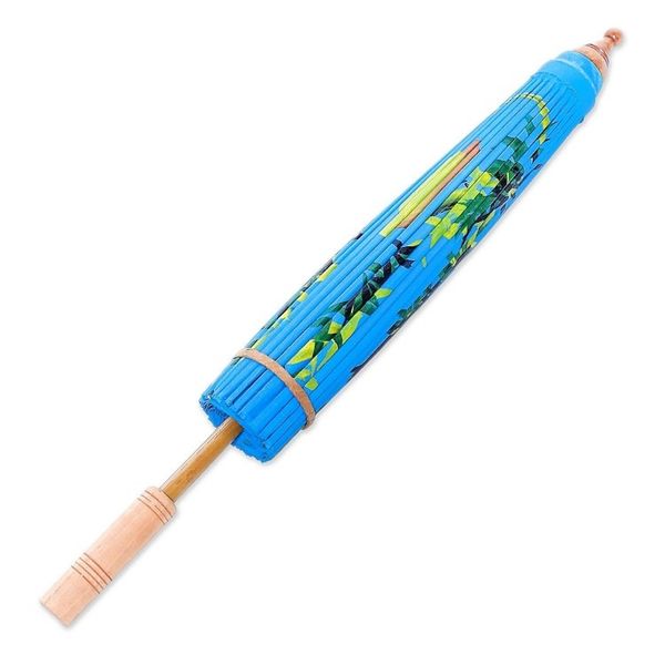 Alternate image for Hand-Painted Bamboo Motif Paper Parasol from Thailand Bamboo Sunset