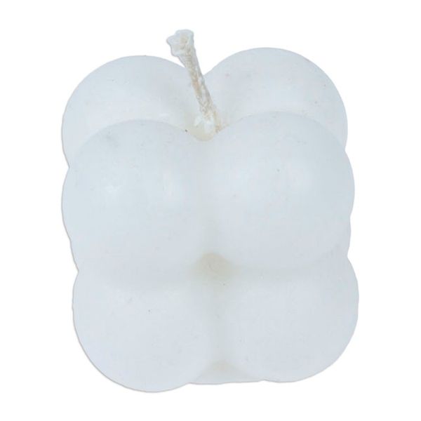 Alternate image for Minimalist Bubble-Shaped White Wax Candle from Mexico Quiet Bubbles