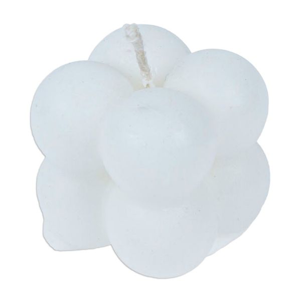 Alternate image for Minimalist Bubble-Shaped White Wax Candle from Mexico Quiet Bubbles
