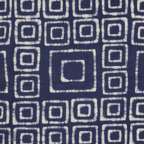 Alternate image for Indigo Blue Batik Cotton Square Motif Drawstring Backpack Indigo Maze
