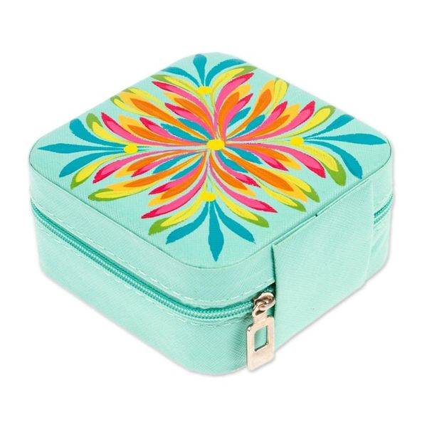 Alternate image for Spring-Themed Aloe Faux Leather Jewelry Box Made in Mexico Aloe Spring