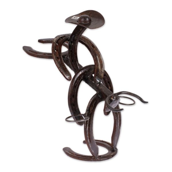Alternate image for Cowboy Bull Recycled Iron Tequila Glass Stand 2-Piece Set Cowboy Toast