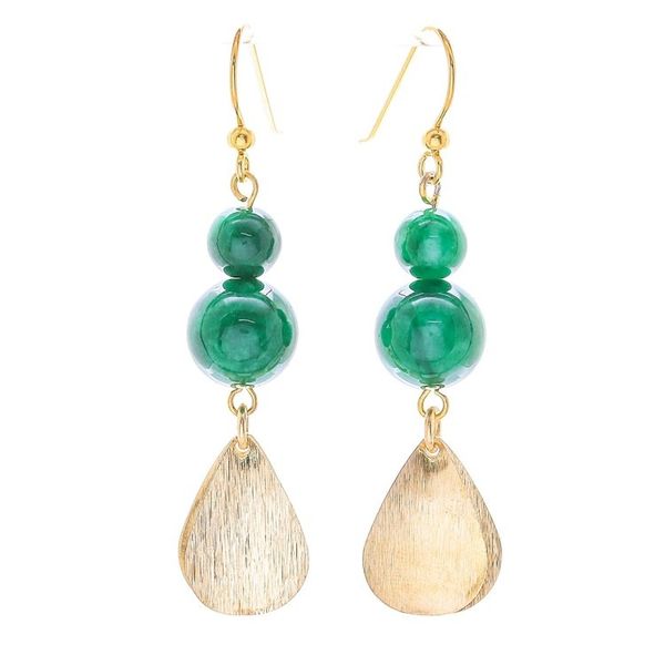 Alternate image for Green Quartz Beaded Dangle Earrings from Thailand Green Glimmer