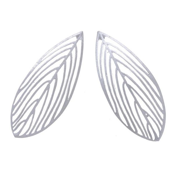 Alternate image for Leaf Earrings Handcrafted of Sterling Silver in Thailand Leaf Silhouette