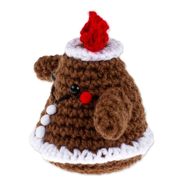Alternate image for Gingerbread Man Cookie-Themed Crocheted Holiday Decoration Cute Gingerbread Man