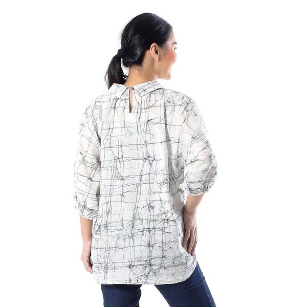 Alternate image for Cotton Batik Tunic Top with Colorful Designs from Thailand Batik Style