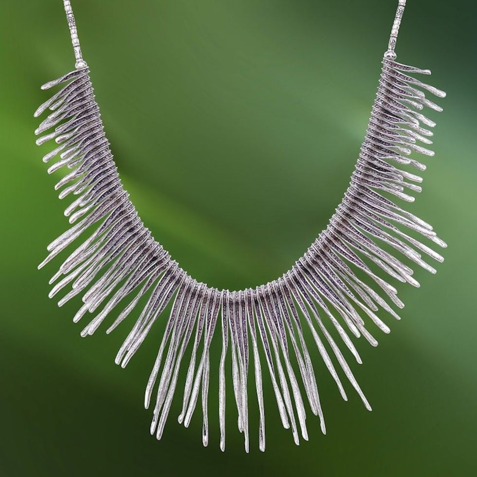 Combination-Finish Karen Silver Waterfall Necklace 'Dark Cascade'