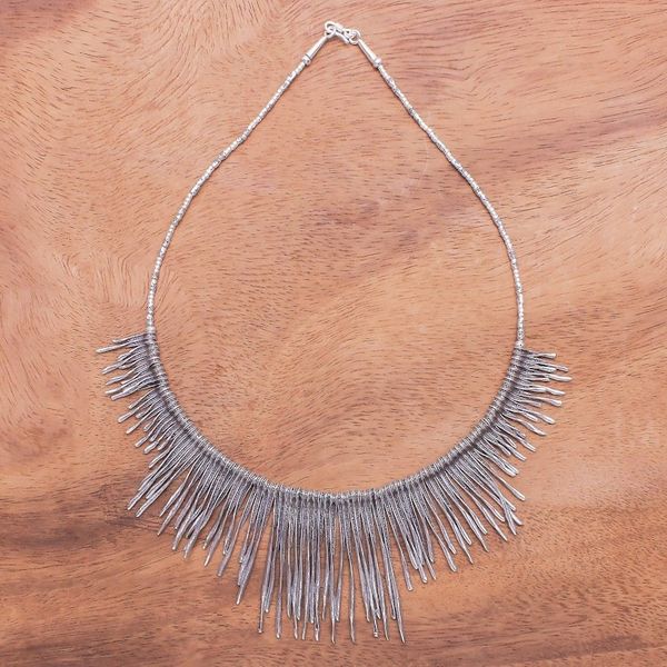 Alternate image for Combination-Finish Karen Silver Waterfall Necklace Dark Cascade