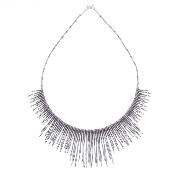 Alternate image for Combination-Finish Karen Silver Waterfall Necklace Dark Cascade