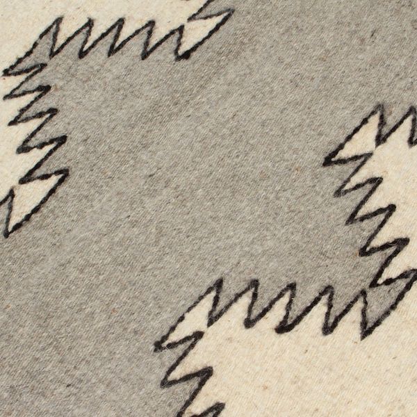 Alternate image for Minimalist Zapotec Grey and Beige 100 Wool Runner 1x6 Grey Trends
