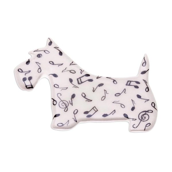 Alternate image for Music-Themed Ceramic Scottish Terrier Brooch from Thailand Scottish Terrier Melody