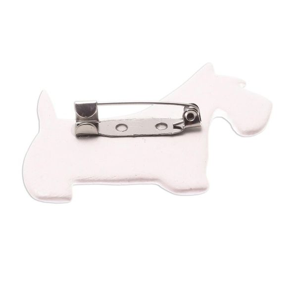 Alternate image for Music-Themed Ceramic Scottish Terrier Brooch from Thailand Scottish Terrier Melody