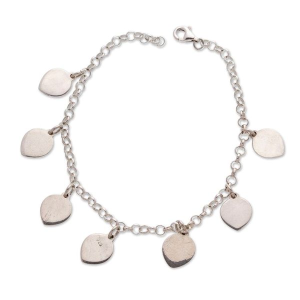 Alternate image for Leaf-Themed Taxco Silver Charm Bracelet from Mexico Luscious Leaf