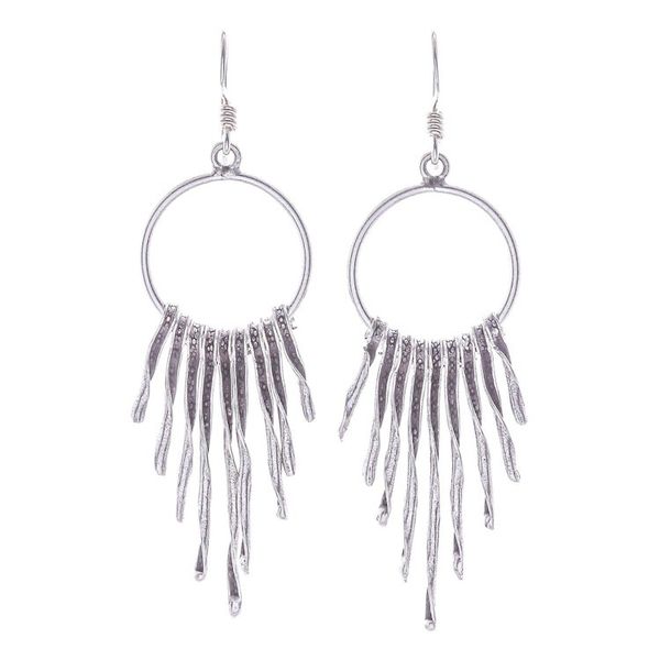 Alternate image for Combination-Finish Karen Silver Waterfall Earrings Dark Cascade