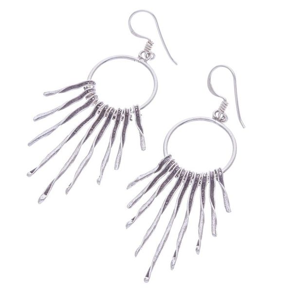 Alternate image for Combination-Finish Karen Silver Waterfall Earrings Dark Cascade