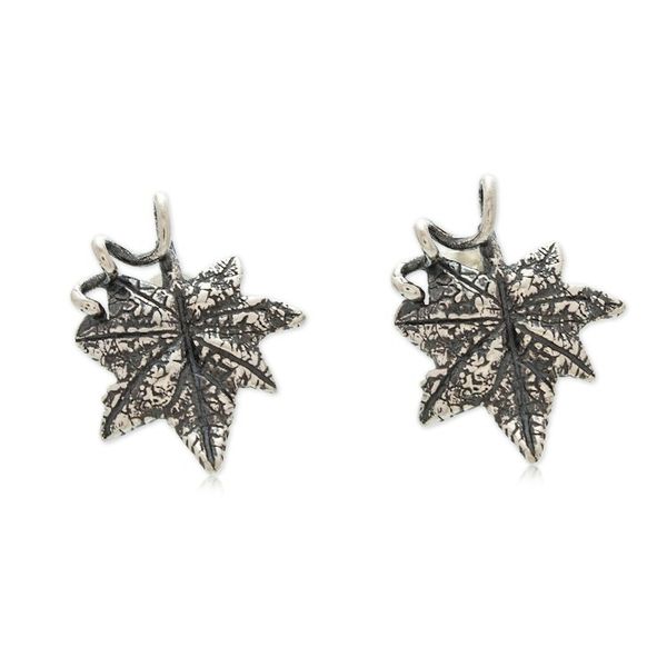 Alternate image for Sylvan-Inspired Oxidized Sterling Silver Button Earrings Wine Memory