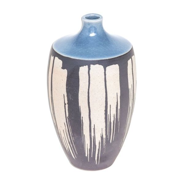 Alternate image for Celadon Ceramic Vase in Blue from Thailand Grey Cascade