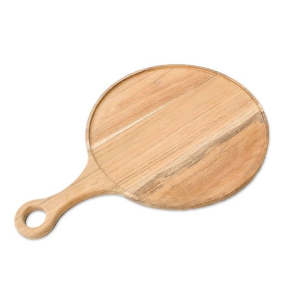Alternate image for Handmade Teak Wood Pizza Tray from Thailand Time to Eat